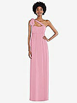 Alt View 2 Thumbnail - Peony Pink Convertible Tie-Shoulder Empire Waist Maxi Dress