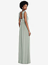 Rear View Thumbnail - Willow Green Convertible Tie-Shoulder Empire Waist Maxi Dress