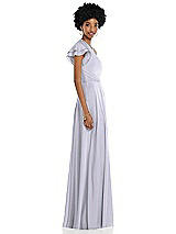 Side View Thumbnail - Silver Dove Draped One-Shoulder Flutter Sleeve Maxi Dress with Front Slit