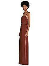 Side View Thumbnail - Auburn Moon Low Tie-Back Maxi Dress with Adjustable Skinny Straps