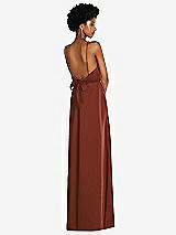 Rear View Thumbnail - Auburn Moon Low Tie-Back Maxi Dress with Adjustable Skinny Straps