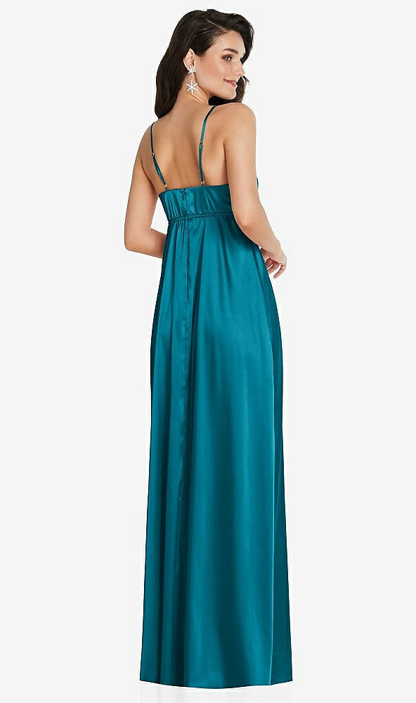 Back View - Oasis Cowl-Neck Empire Waist Maxi Dress with Adjustable Straps