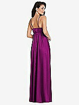 Rear View Thumbnail - Persian Plum Cowl-Neck Empire Waist Maxi Dress with Adjustable Straps