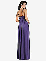 Rear View Thumbnail - Regalia - PANTONE Ultra Violet Cowl-Neck Empire Waist Maxi Dress with Adjustable Straps