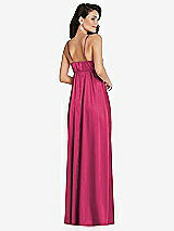 Rear View Thumbnail - Shocking Cowl-Neck Empire Waist Maxi Dress with Adjustable Straps