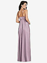 Rear View Thumbnail - Suede Rose Cowl-Neck Empire Waist Maxi Dress with Adjustable Straps