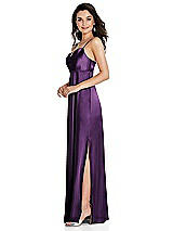 Side View Thumbnail - African Violet Cowl-Neck Empire Waist Maxi Dress with Adjustable Straps