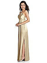 Side View Thumbnail - Banana Cowl-Neck Empire Waist Maxi Dress with Adjustable Straps