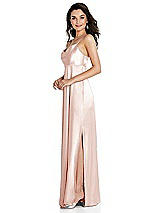 Side View Thumbnail - Blush Cowl-Neck Empire Waist Maxi Dress with Adjustable Straps