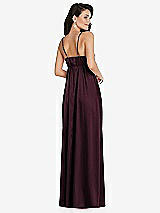 Rear View Thumbnail - Bordeaux Cowl-Neck Empire Waist Maxi Dress with Adjustable Straps