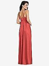 Rear View Thumbnail - Perfect Coral Cowl-Neck Empire Waist Maxi Dress with Adjustable Straps