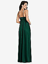 Rear View Thumbnail - Hunter Green Cowl-Neck Empire Waist Maxi Dress with Adjustable Straps