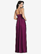 Rear View Thumbnail - Merlot Cowl-Neck Empire Waist Maxi Dress with Adjustable Straps