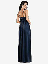 Rear View Thumbnail - Midnight Navy Cowl-Neck Empire Waist Maxi Dress with Adjustable Straps
