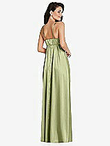 Rear View Thumbnail - Mint Cowl-Neck Empire Waist Maxi Dress with Adjustable Straps