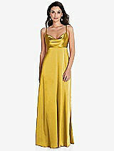Front View Thumbnail - Marigold Cowl-Neck Empire Waist Maxi Dress with Adjustable Straps