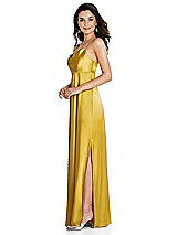 Side View Thumbnail - Marigold Cowl-Neck Empire Waist Maxi Dress with Adjustable Straps