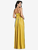 Rear View Thumbnail - Marigold Cowl-Neck Empire Waist Maxi Dress with Adjustable Straps
