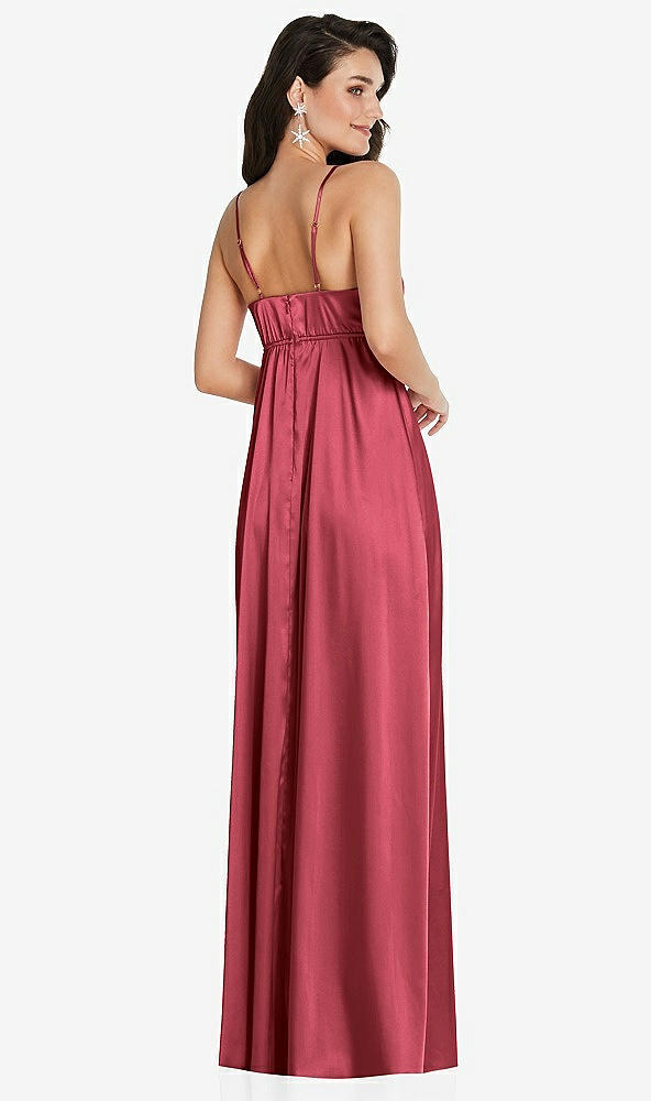 Back View - Nectar Cowl-Neck Empire Waist Maxi Dress with Adjustable Straps