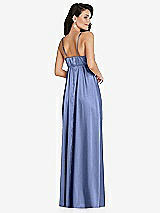 Rear View Thumbnail - Periwinkle - PANTONE Serenity Cowl-Neck Empire Waist Maxi Dress with Adjustable Straps