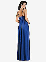 Rear View Thumbnail - Sapphire Cowl-Neck Empire Waist Maxi Dress with Adjustable Straps