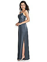 Side View Thumbnail - Silverstone Cowl-Neck Empire Waist Maxi Dress with Adjustable Straps
