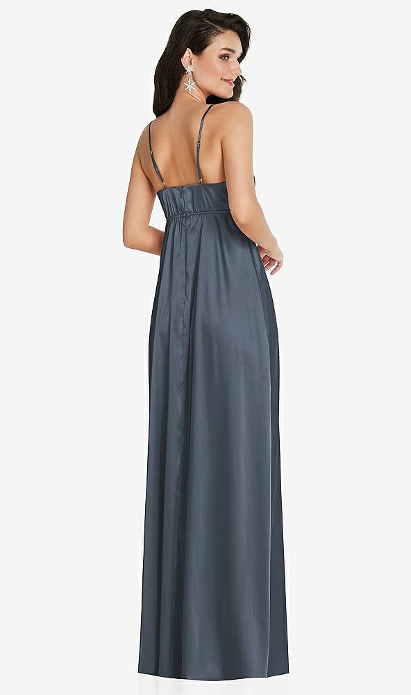 Back View - Silverstone Cowl-Neck Empire Waist Maxi Dress with Adjustable Straps