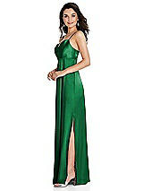 Side View Thumbnail - Shamrock Cowl-Neck Empire Waist Maxi Dress with Adjustable Straps