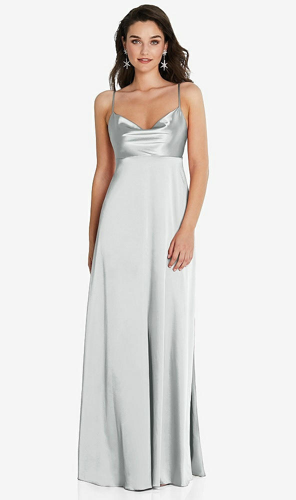 Front View - Sterling Cowl-Neck Empire Waist Maxi Dress with Adjustable Straps