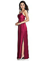 Side View Thumbnail - Valentine Cowl-Neck Empire Waist Maxi Dress with Adjustable Straps