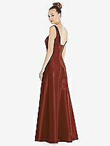 Rear View Thumbnail - Auburn Moon Sleeveless Square-Neck Princess Line Gown with Pockets