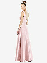 Rear View Thumbnail - Ballet Pink Sleeveless Square-Neck Princess Line Gown with Pockets