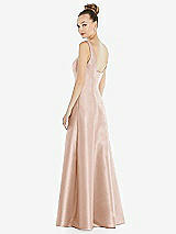 Rear View Thumbnail - Cameo Sleeveless Square-Neck Princess Line Gown with Pockets
