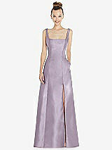 Front View Thumbnail - Lilac Haze Sleeveless Square-Neck Princess Line Gown with Pockets