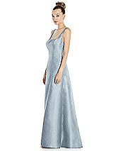 Side View Thumbnail - Mist Sleeveless Square-Neck Princess Line Gown with Pockets