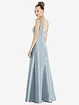 Rear View Thumbnail - Mist Sleeveless Square-Neck Princess Line Gown with Pockets