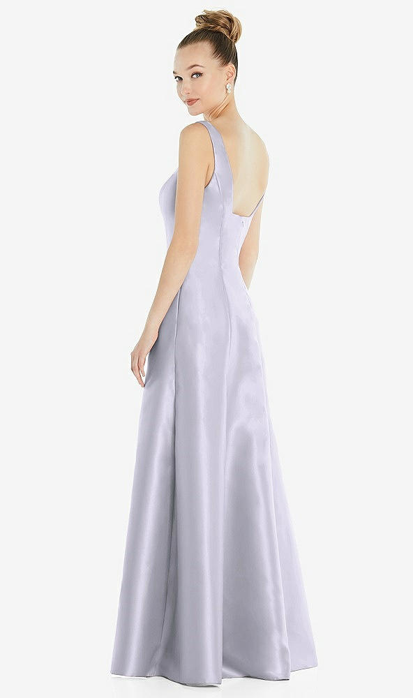Back View - Silver Dove Sleeveless Square-Neck Princess Line Gown with Pockets