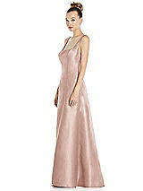 Side View Thumbnail - Toasted Sugar Sleeveless Square-Neck Princess Line Gown with Pockets
