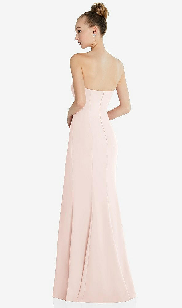 Back View - Blush Strapless Princess Line Crepe Mermaid Gown
