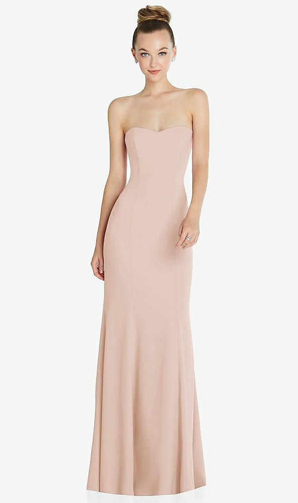 Front View - Cameo Strapless Princess Line Crepe Mermaid Gown