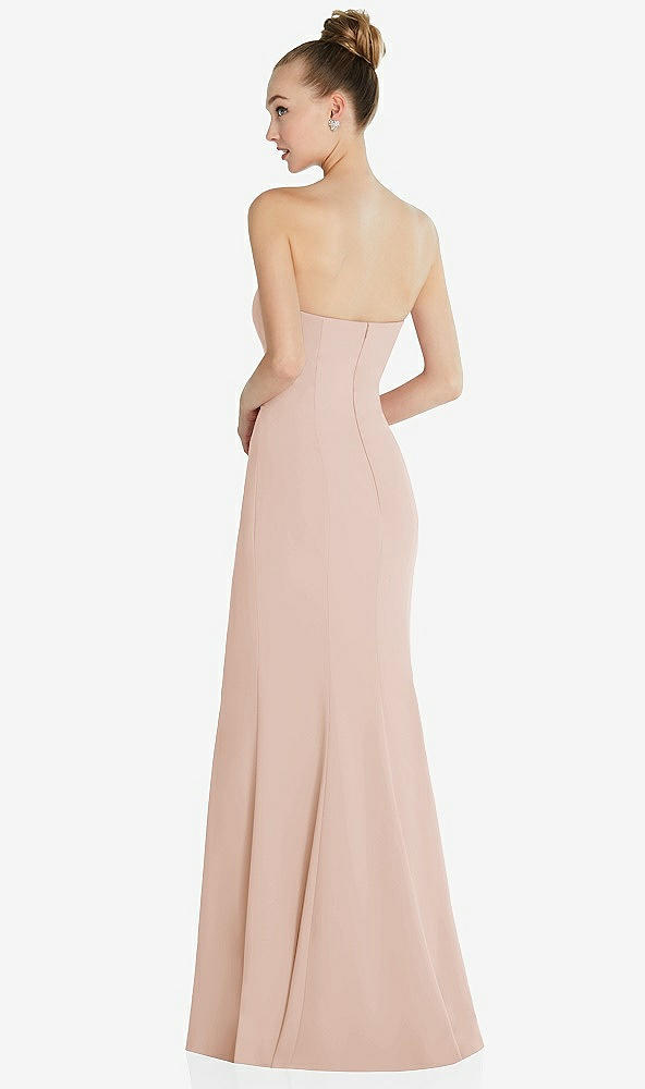 Back View - Cameo Strapless Princess Line Crepe Mermaid Gown