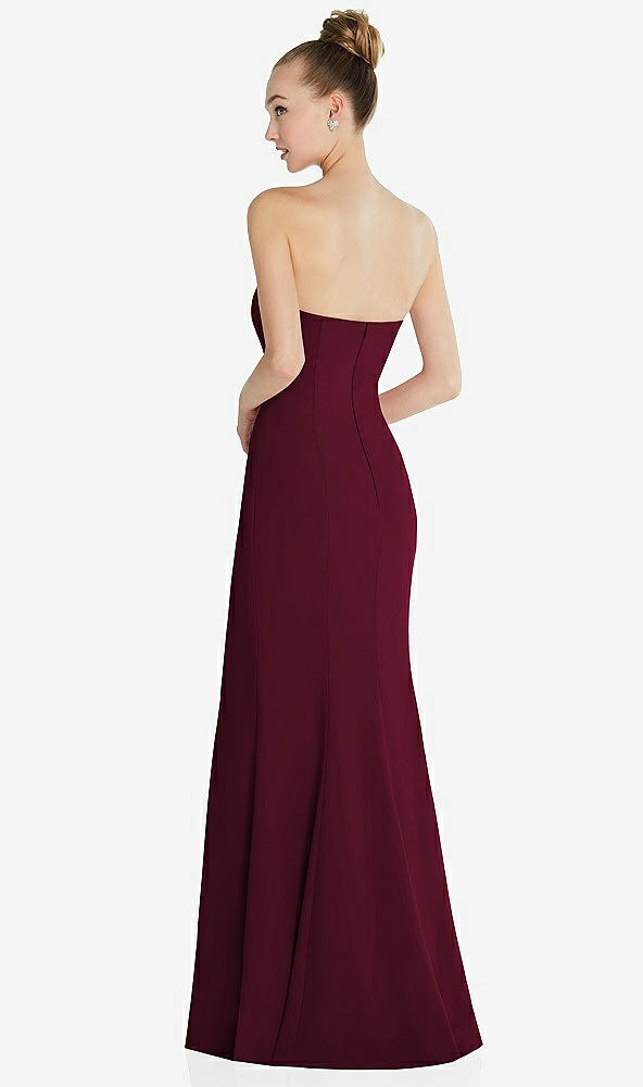 Back View - Cabernet Strapless Princess Line Crepe Mermaid Gown