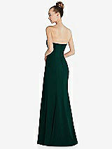 Rear View Thumbnail - Evergreen Strapless Princess Line Crepe Mermaid Gown