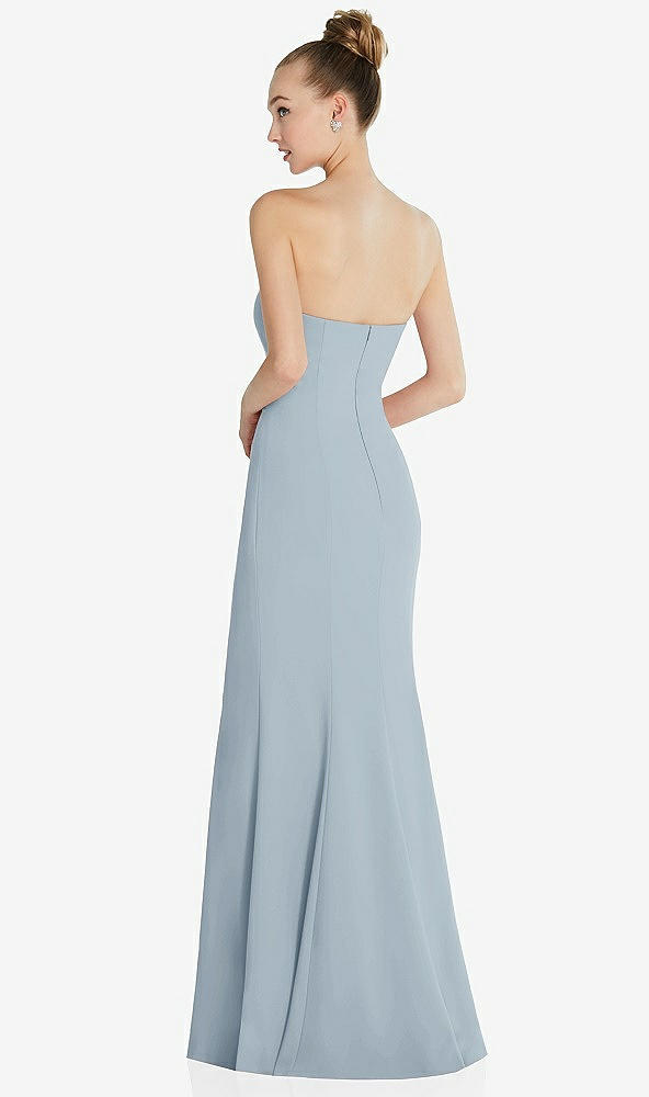 Back View - Mist Strapless Princess Line Crepe Mermaid Gown