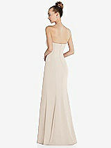 Rear View Thumbnail - Oat Strapless Princess Line Crepe Mermaid Gown