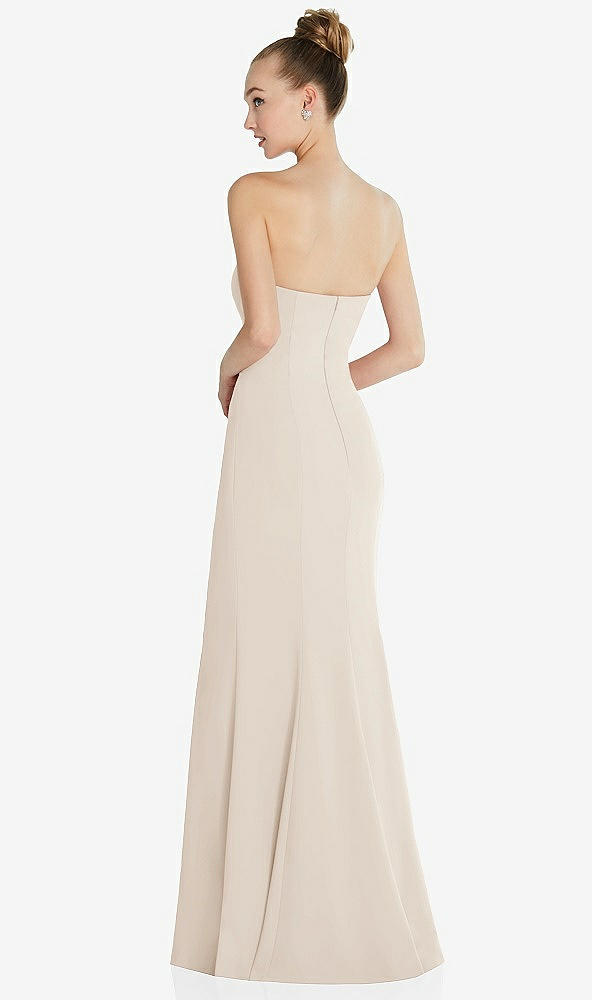 Back View - Oat Strapless Princess Line Crepe Mermaid Gown