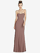 Front View Thumbnail - Sienna Strapless Princess Line Crepe Mermaid Gown