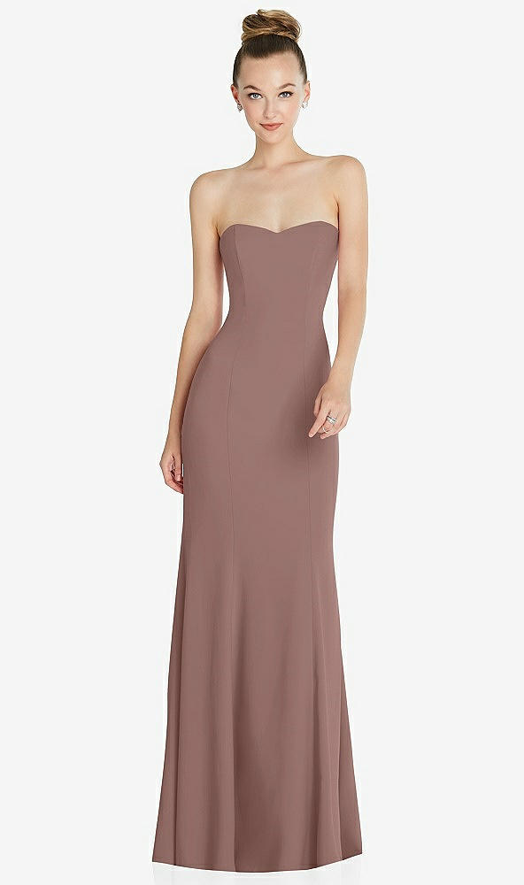 Front View - Sienna Strapless Princess Line Crepe Mermaid Gown