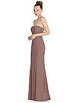 Side View Thumbnail - Sienna Strapless Princess Line Crepe Mermaid Gown