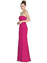 Side View Thumbnail - Think Pink Strapless Princess Line Crepe Mermaid Gown
